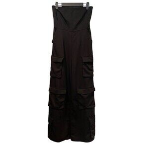 Forever 21 Jumpsuit Womens Small Wide Leg Cargo Goth Grunge Whimsigoth Vamp